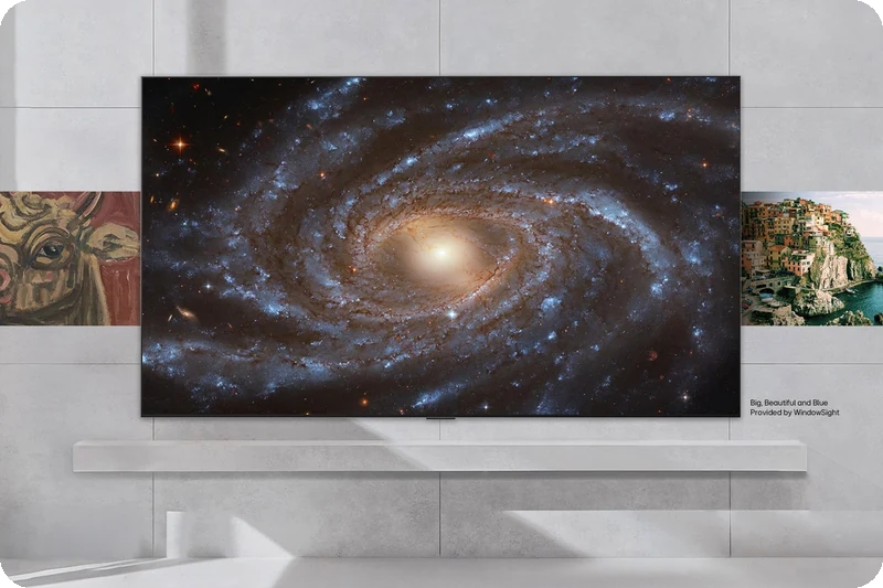 LG Gallery Plus displaying curated artwork on a television in a stylish living space.