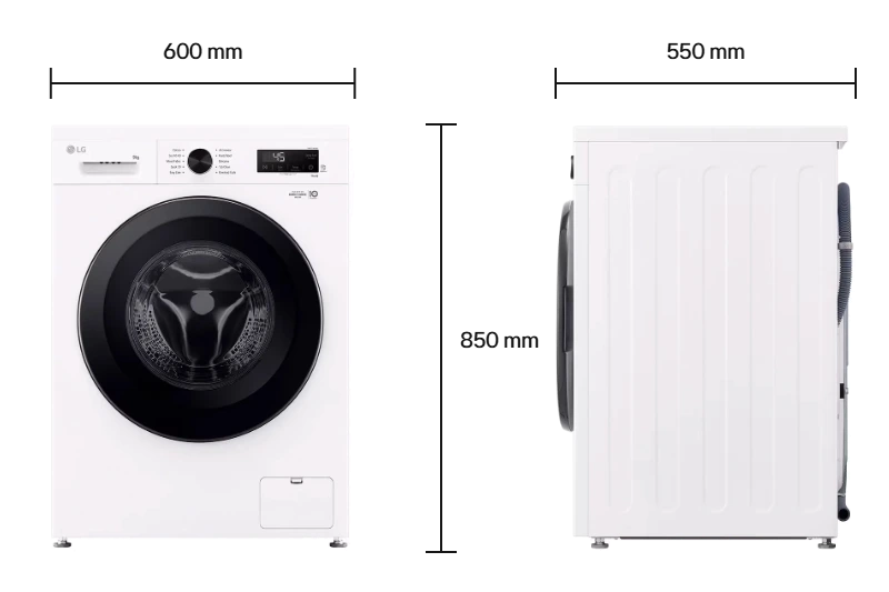 LG Front Loader FB1209S5W Size