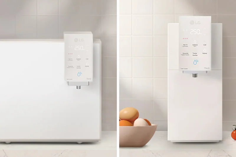 LG PuriCare WD518AN Calming Cream Grey flexible horizontal and vertical installation
